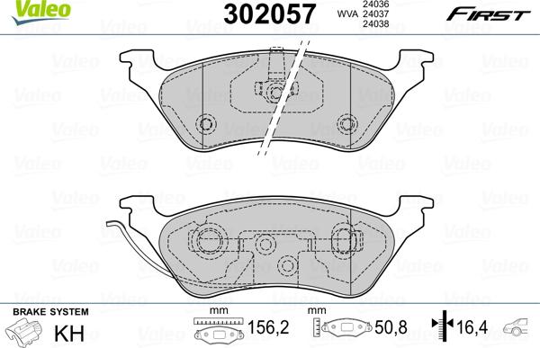 Valeo 302 057 - Jarrupala, levyjarru inparts.fi