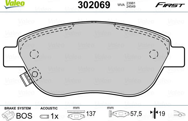 Valeo 302069 - Jarrupala, levyjarru inparts.fi