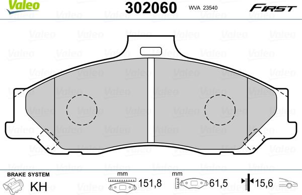 Valeo 302060 - Jarrupala, levyjarru inparts.fi