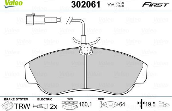 Valeo 302061 - Jarrupala, levyjarru inparts.fi