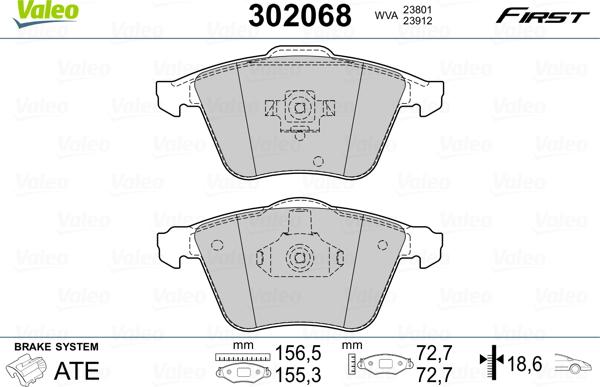 Valeo 302068 - Jarrupala, levyjarru inparts.fi