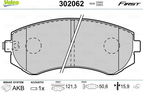 Valeo 302062 - Jarrupala, levyjarru inparts.fi