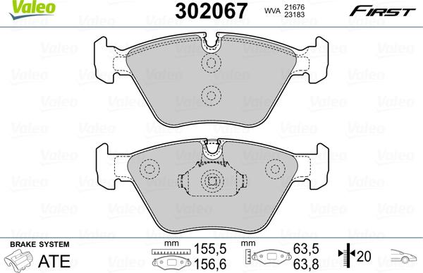 Valeo 302067 - Jarrupala, levyjarru inparts.fi