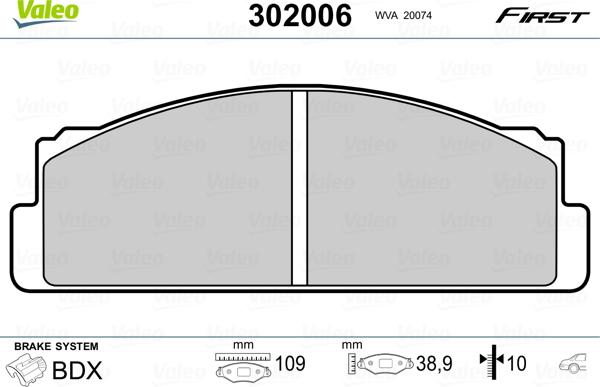 Valeo 302006 - Jarrupala, levyjarru inparts.fi