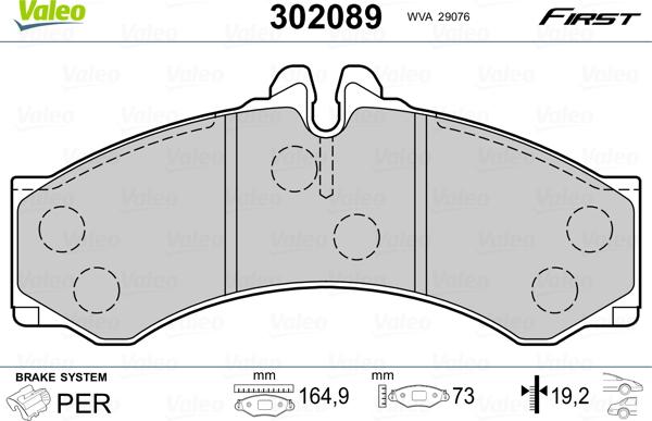 Valeo 302089 - Jarrupala, levyjarru inparts.fi