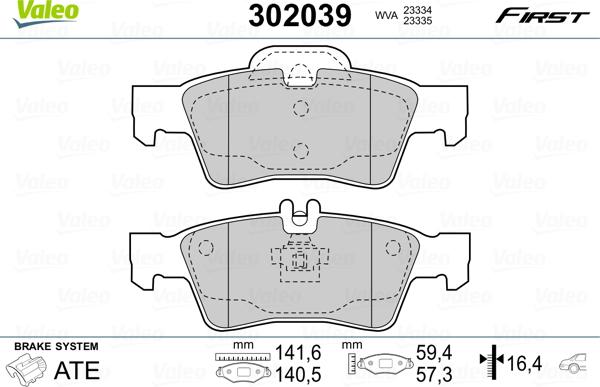 Valeo 302039 - Jarrupala, levyjarru inparts.fi