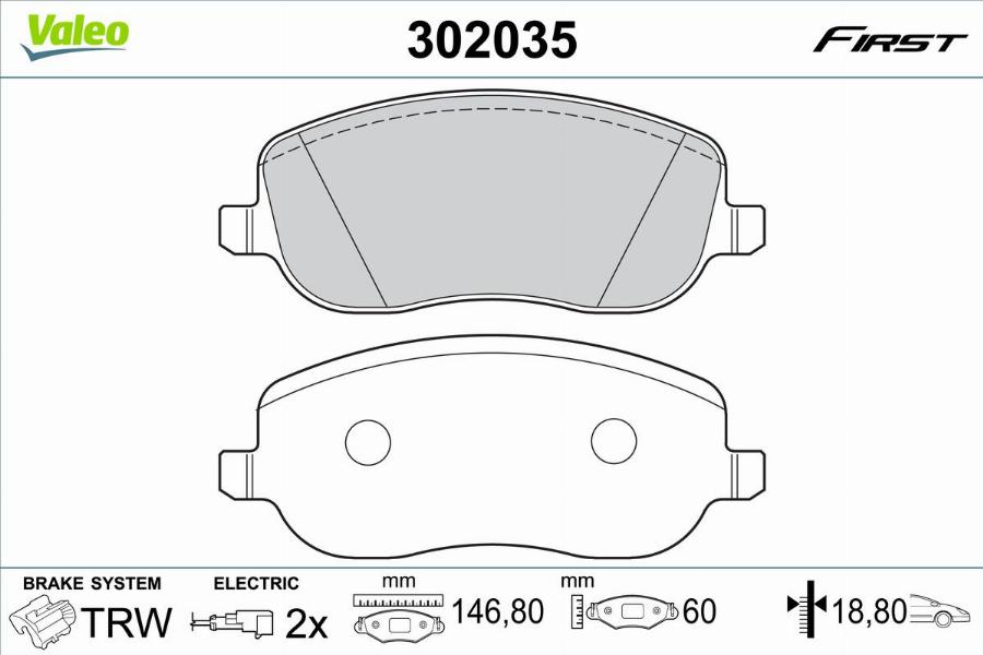 Valeo 302035 - Jarrupala, levyjarru inparts.fi