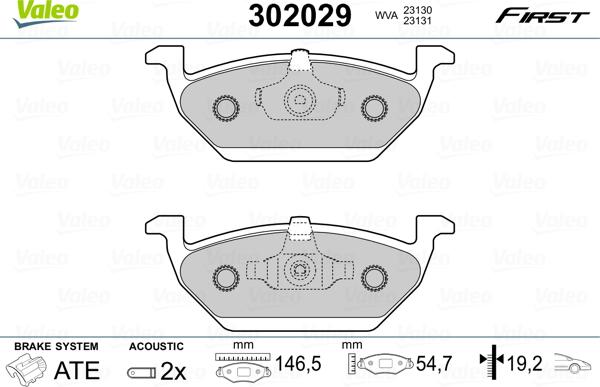 Valeo 302029 - Jarrupala, levyjarru inparts.fi