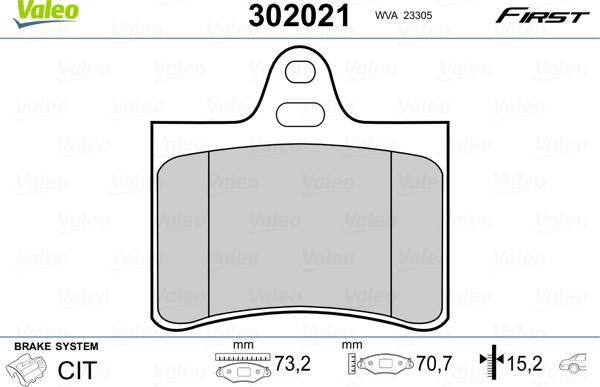 Valeo 302021 - Jarrupala, levyjarru inparts.fi