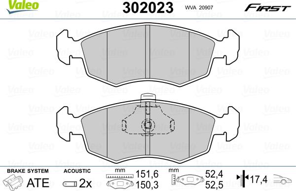 Valeo 302023 - Jarrupala, levyjarru inparts.fi