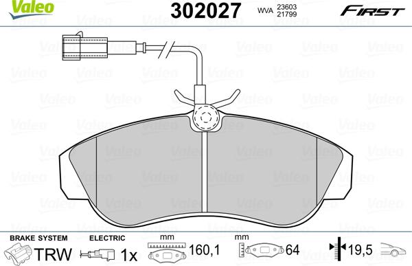 Valeo 302027 - Jarrupala, levyjarru inparts.fi