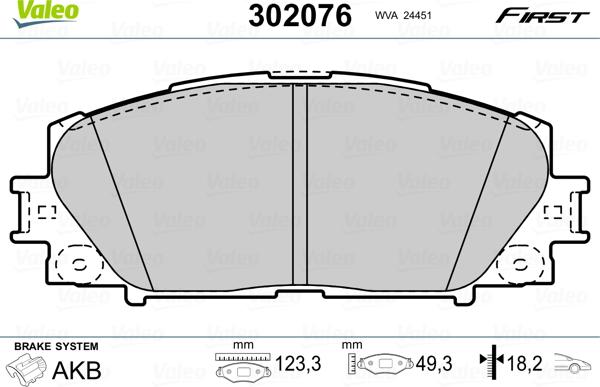 Valeo 302076 - Jarrupala, levyjarru inparts.fi