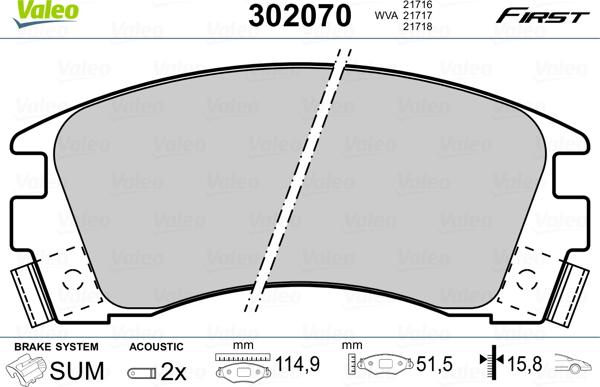 Valeo 302070 - Jarrupala, levyjarru inparts.fi