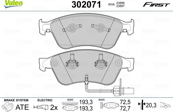 Valeo 302071 - Jarrupala, levyjarru inparts.fi