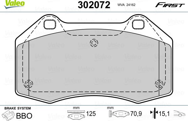 Valeo 302072 - Jarrupala, levyjarru inparts.fi