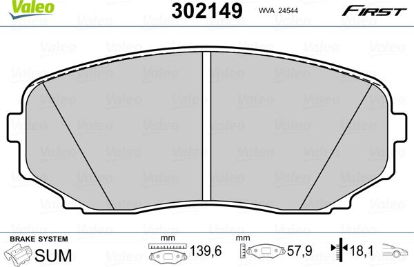 Valeo 302149 - Jarrupala, levyjarru inparts.fi