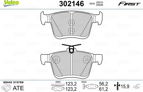 Valeo 302146 - Jarrupala, levyjarru inparts.fi