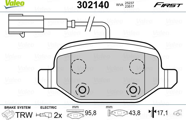 Valeo 302140 - Jarrupala, levyjarru inparts.fi