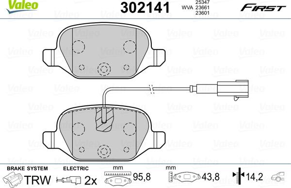 Valeo 302141 - Jarrupala, levyjarru inparts.fi