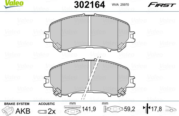 Valeo 302164 - Jarrupala, levyjarru inparts.fi