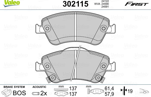 Valeo 302115 - Jarrupala, levyjarru inparts.fi