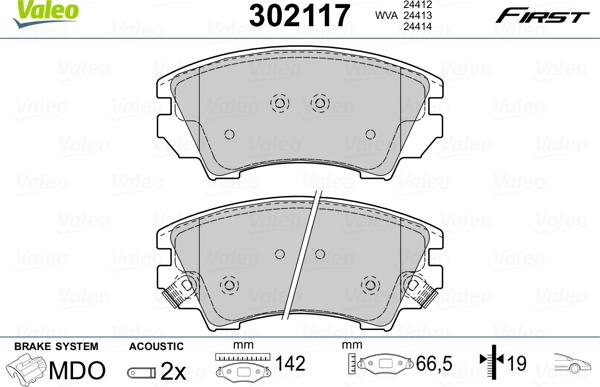 Valeo 302117 - Jarrupala, levyjarru inparts.fi