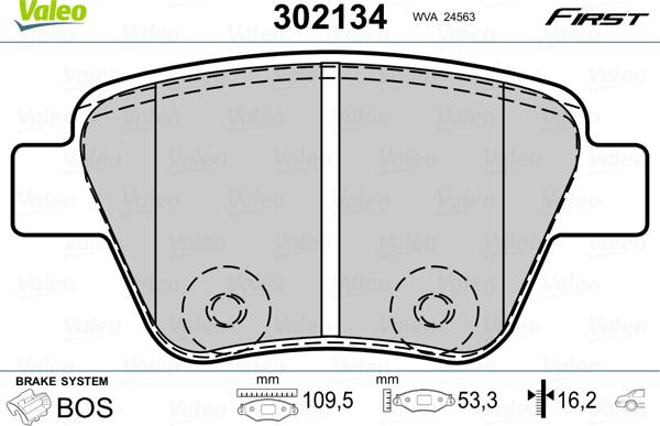 Valeo 302134 - Jarrupala, levyjarru inparts.fi