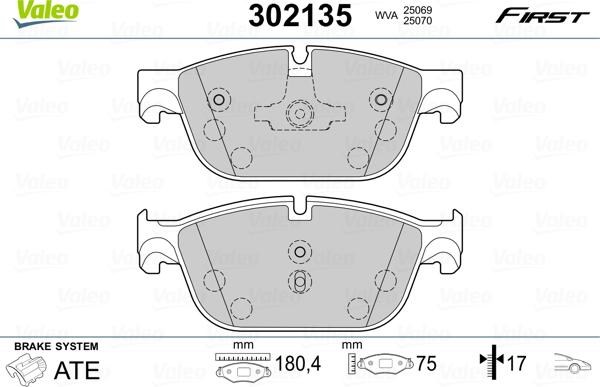 Valeo 302135 - Jarrupala, levyjarru inparts.fi