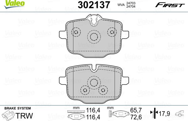 Valeo 302137 - Jarrupala, levyjarru inparts.fi