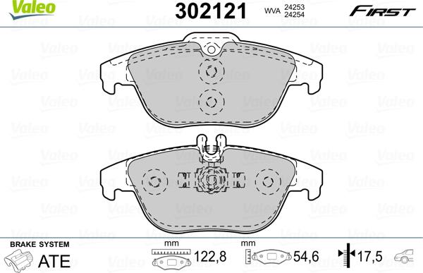 Valeo 302121 - Jarrupala, levyjarru inparts.fi