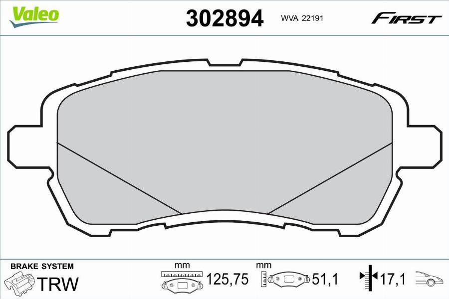 Valeo 302894 - Jarrupala, levyjarru inparts.fi