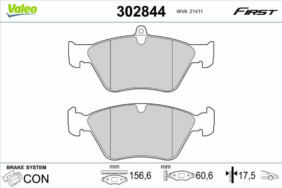 Valeo 302844 - Jarrupala, levyjarru inparts.fi