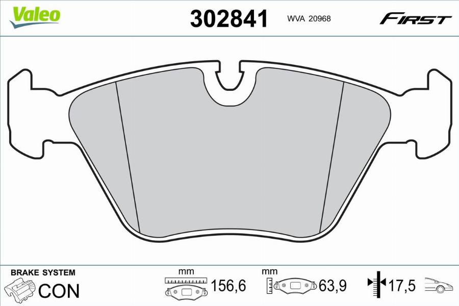 Valeo 302841 - Jarrupala, levyjarru inparts.fi