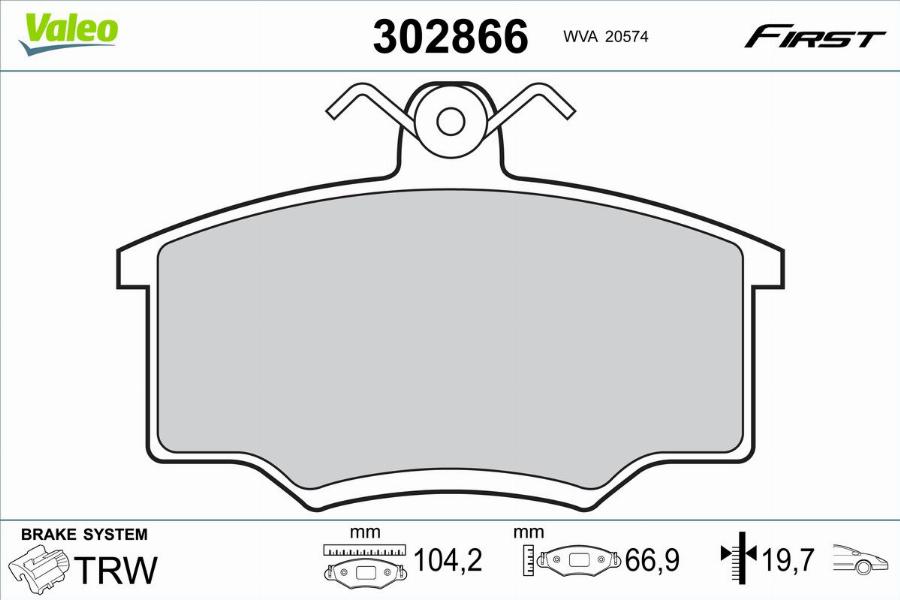 Valeo 302866 - Jarrupala, levyjarru inparts.fi