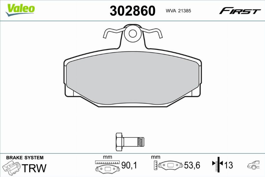 Valeo 302860 - Jarrupala, levyjarru inparts.fi