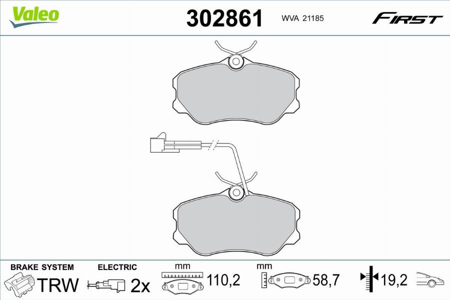 Valeo 302861 - Jarrupala, levyjarru inparts.fi