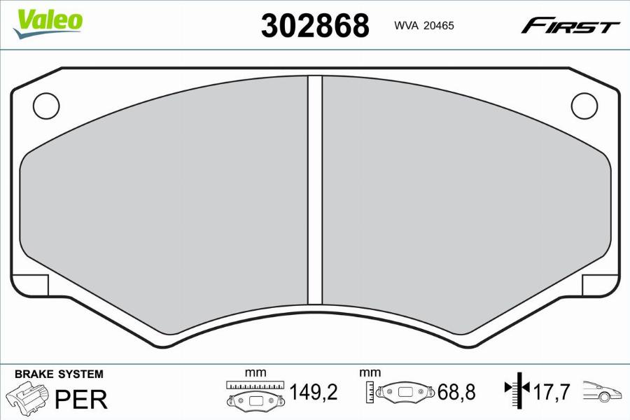 Valeo 302868 - Jarrupala, levyjarru inparts.fi