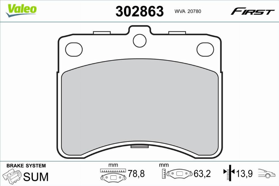 Valeo 302863 - Jarrupala, levyjarru inparts.fi