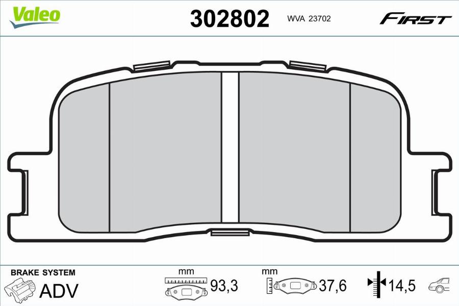 Valeo 302802 - Jarrupala, levyjarru inparts.fi