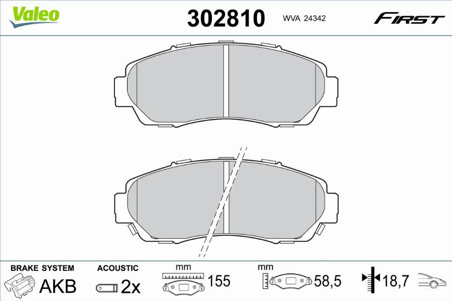 Valeo 302810 - Jarrupala, levyjarru inparts.fi