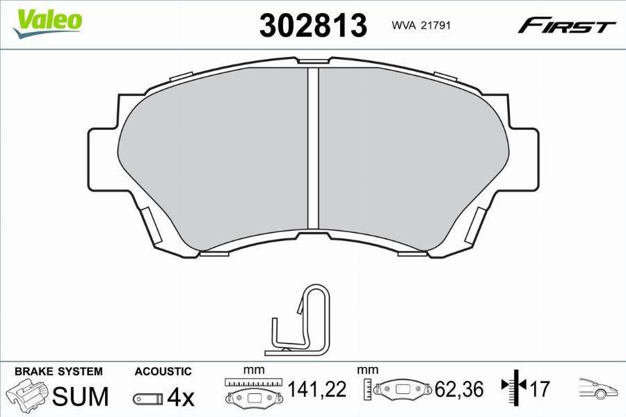 Valeo 302813 - Jarrupala, levyjarru inparts.fi