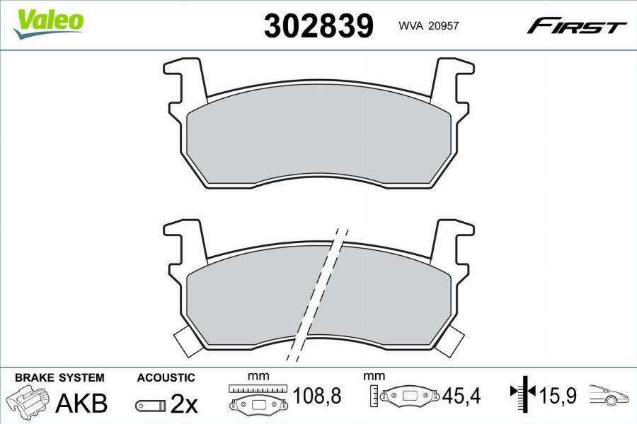 Valeo 302839 - Jarrupala, levyjarru inparts.fi