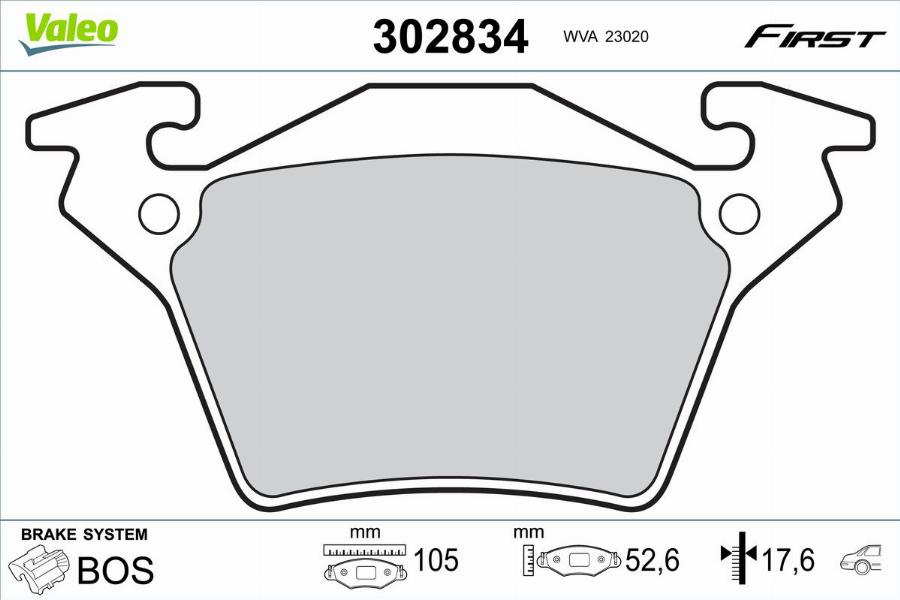 Valeo 302834 - Jarrupala, levyjarru inparts.fi