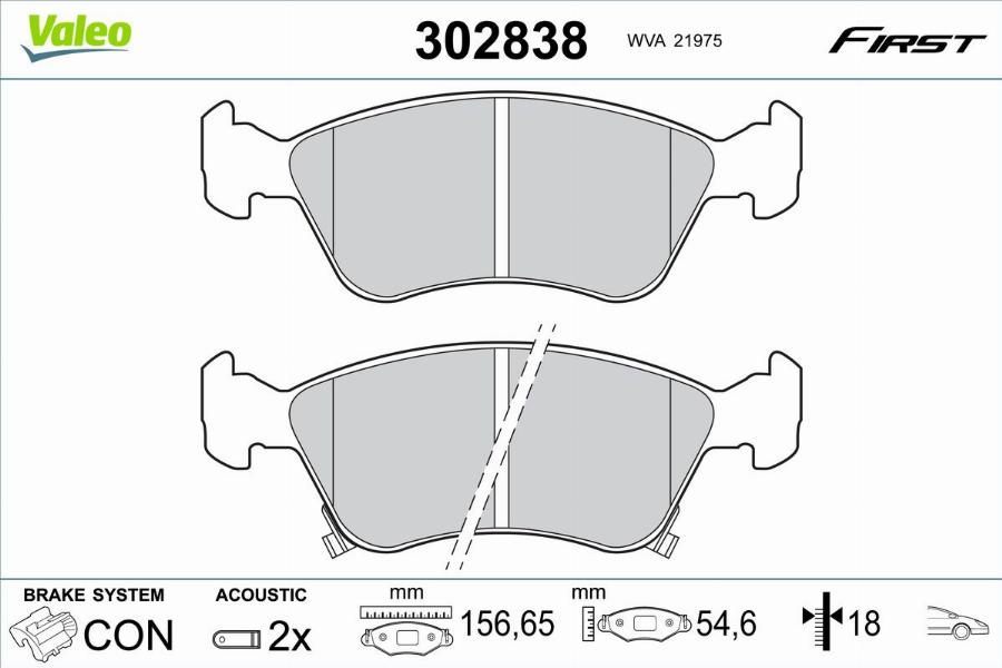 Valeo 302838 - Jarrupala, levyjarru inparts.fi