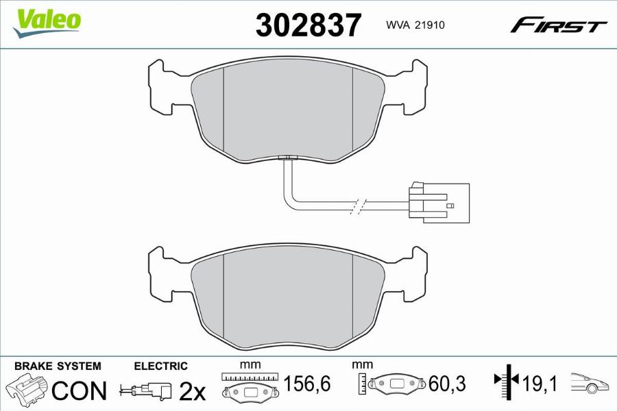 Valeo 302837 - Jarrupala, levyjarru inparts.fi