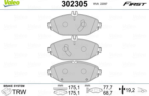 Valeo 302305 - Jarrupala, levyjarru inparts.fi