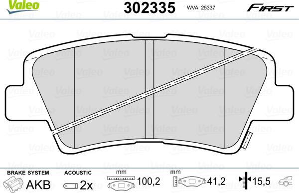 Valeo 302335 - Jarrupala, levyjarru inparts.fi