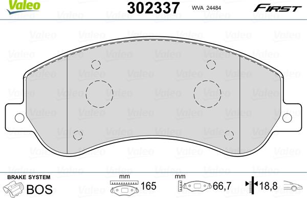 Valeo 302337 - Jarrupala, levyjarru inparts.fi