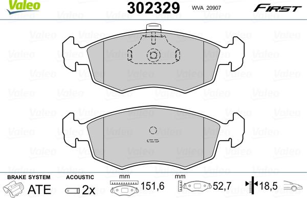 Valeo 302329 - Jarrupala, levyjarru inparts.fi