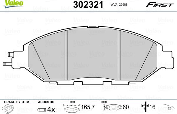 Valeo 302321 - Jarrupala, levyjarru inparts.fi